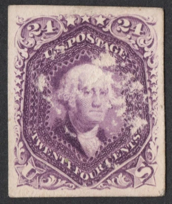 US # 70P4 *MINT NGAI H { 24c WASHINGTON } SCRATCH "SCARCE PROOF OF 1861 CV$ 500 - Image 1 of 4