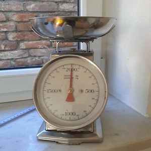 Küchenwaage Wiegen Silber Vintage mit Schale Küchenhelfer 2 kg Waagen stehend - Bild 1 von 12