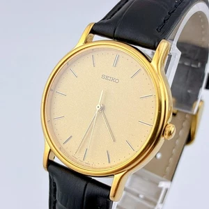 Reloj Cuarzo SEIKO 7N01 6B00 Oro Redondo Batería Reemplazado 19cm Raro Como Nuevo - Imagen 1 de 12