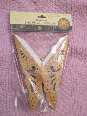 Mercado Mundial Recorte Colgante Mandala Estrella Vacaciones Navidad Decoración 18" Oro Brillo Foto 1 de 4