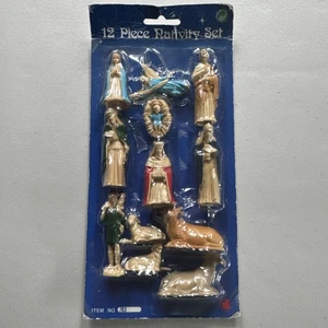Krippe 12-teilig Weihnachten 90er Jahre Neu aus altem Lagerbestand Neu - Bild 1 von 9