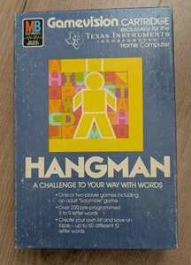 Texas Instruments TI99/4a HANGMAN By GAME VISION cartridge With Box RARE - Photo 1/8