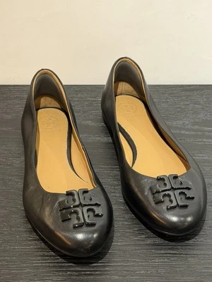 Bailarina plana de cuero negra para mujer TORY BURCH talla 8,5 Foto 1 de 4