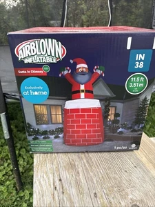 Gemmy 11.5 Ft Giant Santa In Chimney LED Lighted Airblown Inflatable New #1 - Picture 1 of 2