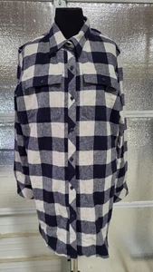 LL Bean Size XL Signature Womens  Archive Chamois Shirt  -  Black White Plaid - Picture 1 of 11