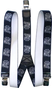 Hosenträger Gothic, Biker, Skull auf Motorrad Chopper Y-Form 3Clipse - Bild 1 von 2