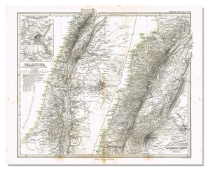 PALÄSTINA LIBANON 1872 STIELER BEIRUT ISRAEL ORIGINAL Karte Judäa große Karte - Bild 1 von 19