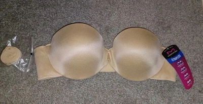 Sujetador Maidenform Lift Sin Tirantes Multivía Push Up Acolchado 32B Beige Vacaciones Foto 1 de 4
