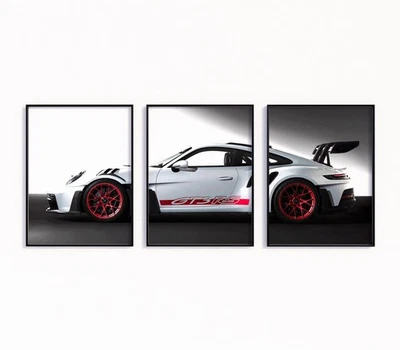 Póster Porsche 911 GT3 RS | Arte de pared Porsche | Impresión de auto deportivo de lujo Foto 1 de 3