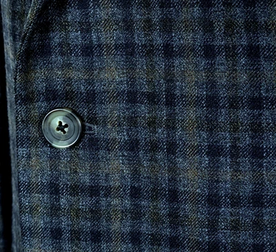 Jack Victor Tight Woven Tweed Wool Sport Coat Gray Blue Check 46R - Image 1 of 4
