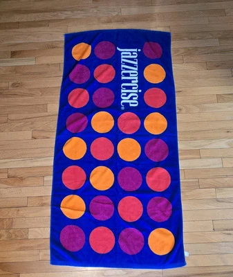 Jazzercise Vintage Praia Treino Spa Toalha Bolinhas Laranja Roxo Anos 80 Diversão - Imagem 1 de 4