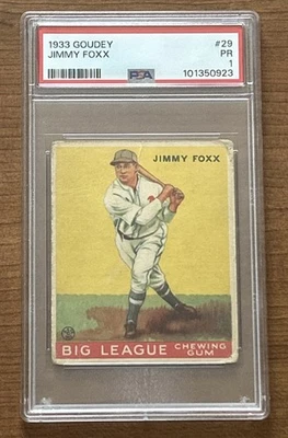 1933 Goudey #29 Jimmy Foxx Philadelphia Athletics PSA 1. MOSTRA INCRÍVEL para um 1! - Imagem 1 de 3