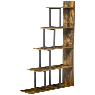HOMCOM Libreria Stile Vintage/Industriale in Truciolato 102x30x160cm - Immagine 1 di 4