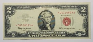 Ch/AU 1963 red seal $2.00 star note with very low serial# *00130893A - Picture 1 of 2