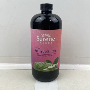 16oz Serene Herbs Exotic Soursop Bitters Liquid Mixed Berry for Gut Exp 2/27 - Picture 1 of 7