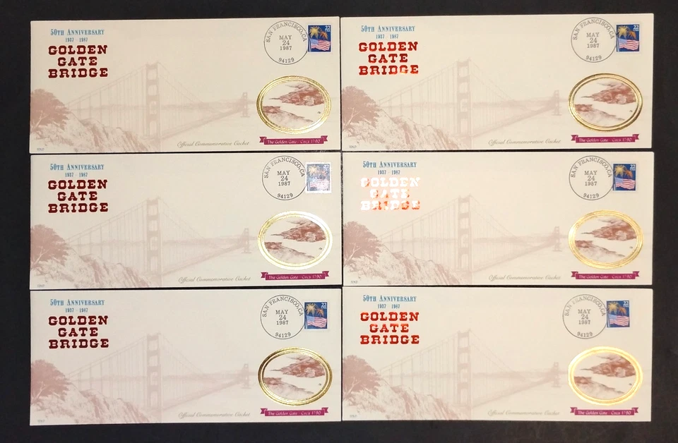 6 - USPS First Day Collectable Official 1987 Golden Gate Bridge 50th Anniversary - Image 1 of 4