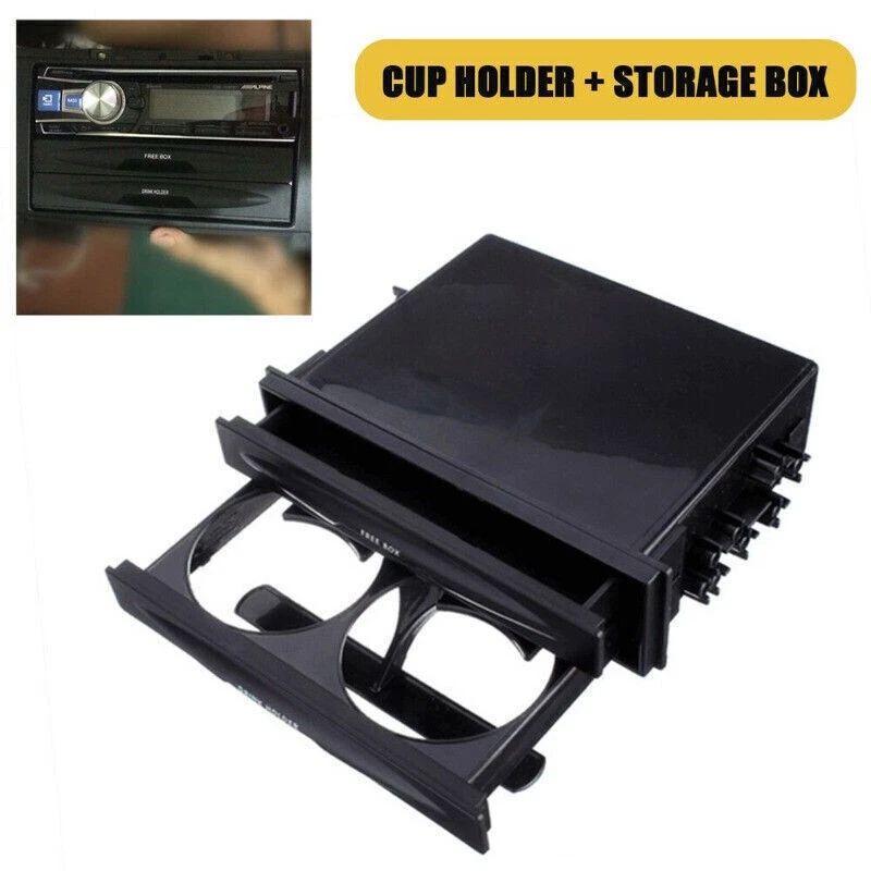 Universal Car Dash Trim Double Din Radio Pocket Kit Drink Cup Holder Storage Box - Image 1 of 4