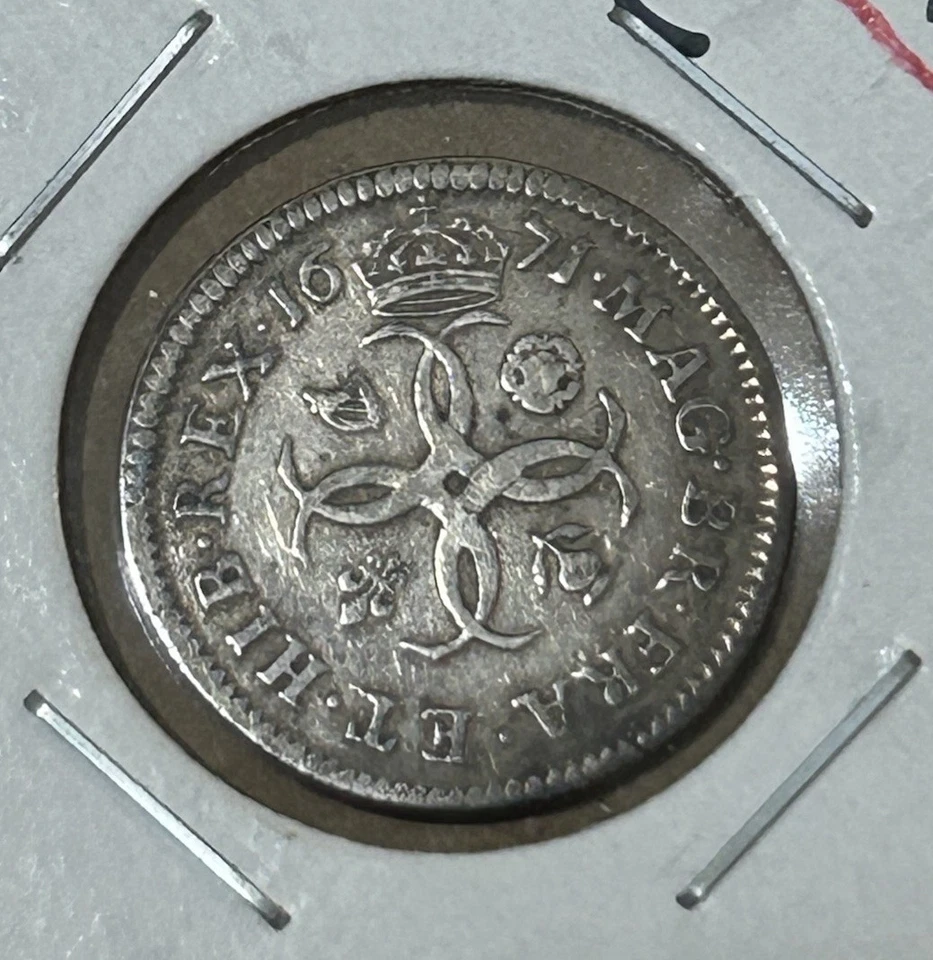 1671 Charles II 2nd Maundy Four-Pence Silver Coin | Fine Collectable Grade - Image 1 of 4