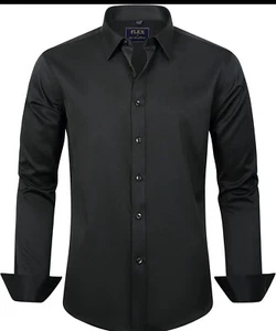 J.Ver Men's Dress Shirts Solid Long Sleeve Stretch Wrinkle-Free Formal Shirt Bus - Picture 1 of 6