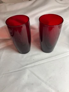 Vintage Anchor Hocking Royal Ruby Red 8 oz Juice Glasses set of 2 - Picture 1 of 6