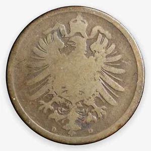 1875-D German Empire (Emperor Wilhelm I) Copper 2 Pfennig - Picture 1 of 2