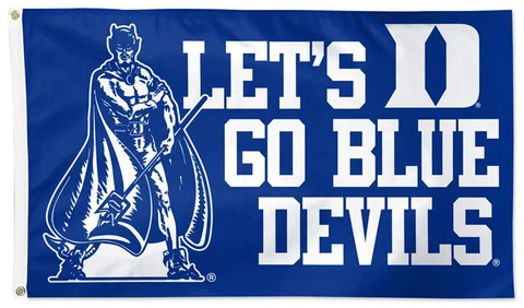 Duke University LET'S GO BLUE DEVILS Huge 3'x5' Official NCAA Team Deluxe FLAG Cover