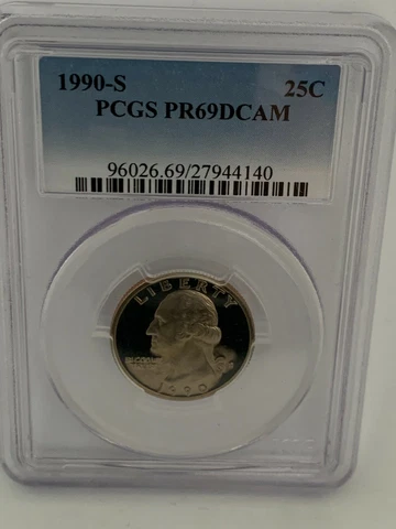 1990 S 25C San Francisco Mint Washington Clad Quarter Graded PCGS PR69DCAM #140 Cover