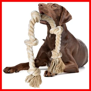 Heavy-Duty 92cm Rope Toy for Interactive Play with Large Dogs - Natural Cotton - Picture 1 of 9