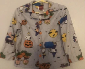 Snoopy Linus Great Pumpkin Peanuts Pajama Top Pj Shirt Halloween Boys Girls Sz 4 - Picture 1 of 2