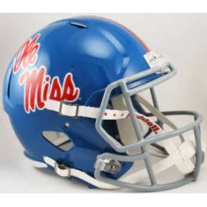 Mississippi (Ole Miss) Rebels Full Size Speed Replica Football Helmet Powder Blu - Picture 1 of 2