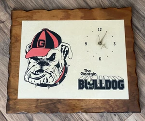 Vintage UGA Georgia Bulldogs Football Wood Clock Wall Hanging 16x19 AS IS - Picture 1 of 10