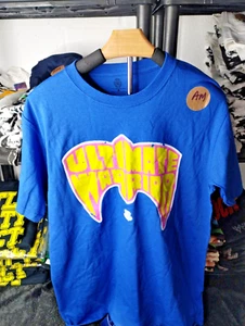 "ULTIMATE WARRIOR" CLASSIC AUTHENTIC Wrestling T-Shirt BLUE~NEW~MENS MED - Picture 1 of 3