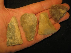 4 Authentic Central Texas Prehistoric Flint Tools, Ancient Indian Artifacts, #T4 - Picture 1 of 3