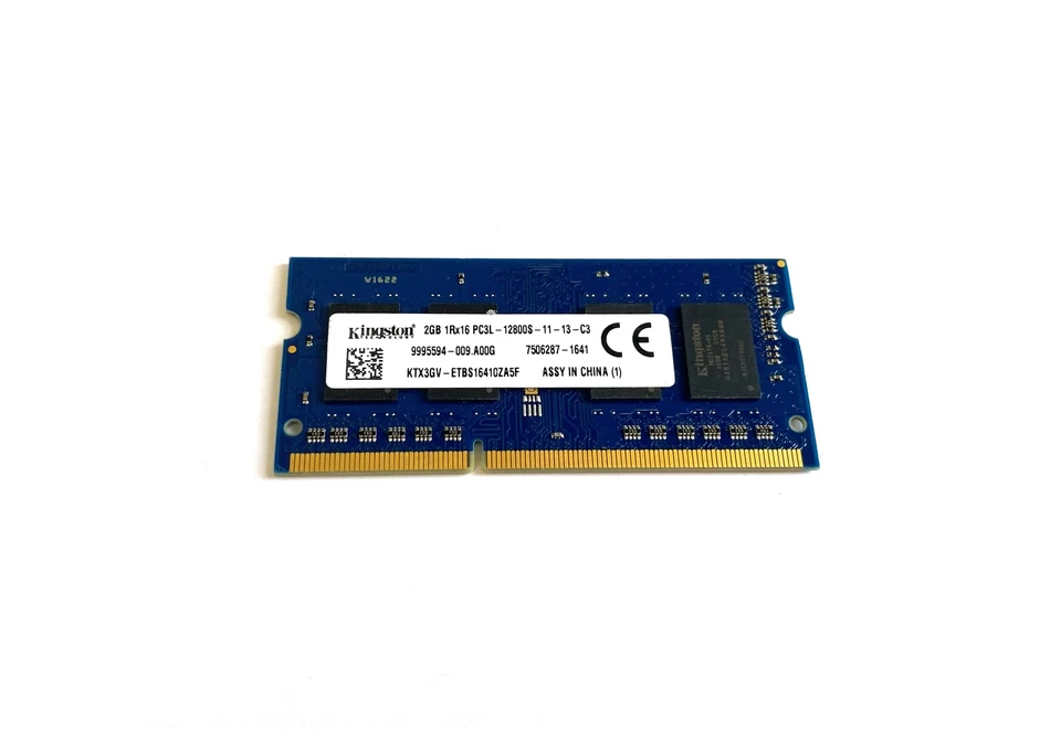 Kingston 2GB 1Rx16 PC3L-12800S DDR3 Laptop Memory 9995594-009.A00G - Image 1 of 1