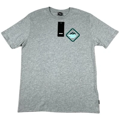 Camiseta Oakley Gráfica Para Hombre Talla Pequeña Snowboard Esquí Logo Gris Jaspeado Nueva Foto 1 de 4