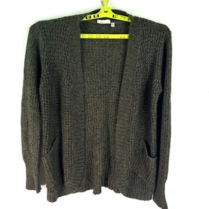 RD Style Open Front Cardigan Waffle Knit Sweater Women's Size Xl Green Pockets - Picture 1 of 9
