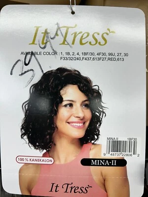 MINA-2(II) It Tress Synthetic Full Short Wavy Curly Bob Style Wig 100% KANEKALON - Изображение 1 из 4