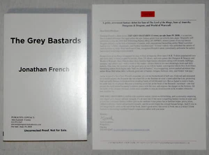 Jonathan French The Grey Bastards Book 1 Advance Reading Copy ARC Proof - Picture 1 of 8
