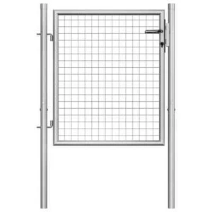 Garden Gate Galvanized Steel 41.3"x49.2" Silver vidaXL - Picture 1 of 5