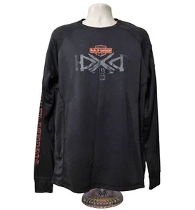 Harley Davidson Performance Shirt Mens XL Black Pullover Logo 100% Polyester - Picture 1 of 8