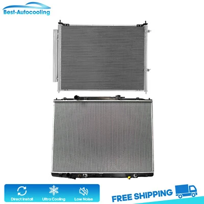 Radiador de aluminio y condensador de aire acondicionado para Honda Ridgeline 2009 2010 2011-2013 3,5 L Foto 1 de 4
