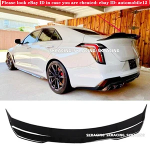 Fit For Cadillac CT4 2020-2025 Glossy Black V Style Rear Spoiler Trunk Wing Kits - Picture 1 of 13