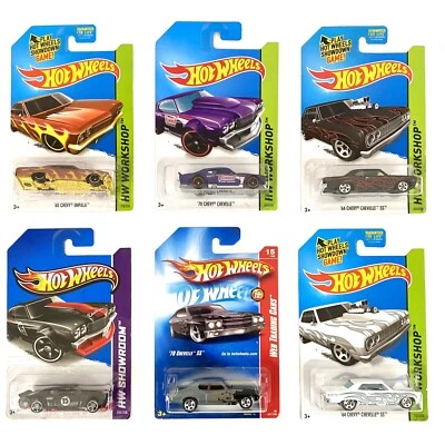Hot Wheels Lote de 6 Coches Chevy Clásicos 70 Chevelle SS, 65 Impala Foto 1 de 2