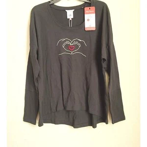 Cabi Damen Medium schwarz Love You Herz Langarm Tunika Shirt Herbst 2021 NEU - Bild 1 von 7