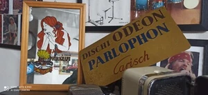 SPECCHIO DISCHI ODEON PARLOPHON INSEGNA PUBBLICITARIA RARA - Foto 1 di 4