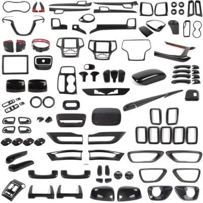 For Jeep Grand Cherokee 11-20 Carbon Fiber Dashboard Panel Full Decoration Trims Foto 1 de 4