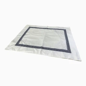 Williams Sonoma Home Navy Blue Embroidered Greek Key Rectangle Pillow Sham 25x32 - Picture 1 of 3