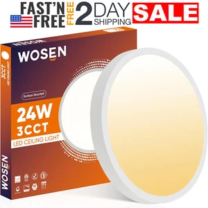 12 Inch LED Flush Mount Ceiling Light 24W Hardwired For Dining Room Kitchen Home - Picture 1 of 8