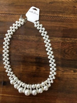 M&S Statement Mixed Faux Pearls Collar Necklace   - Image 1 of 4