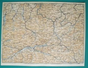 AUSTRIA Alps Steyr Sankt Gallen Leoben Gmunden & Environs - 1931 BAEDEKER MAP - Picture 1 of 3